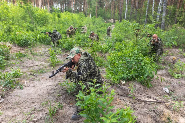 Kyiv Ukraine Czerwiec 2022 Wojna Ukrainie Szkolenie Bojowe Członków Obrony — Zdjęcie stockowe