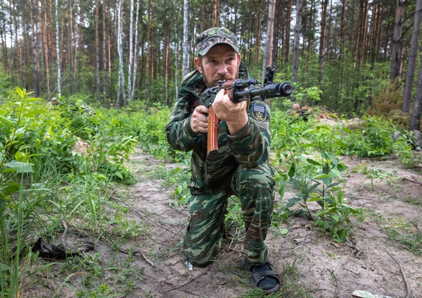 Kyiv Ukraine Juni 2022 Oorlog Oekraïne Gevechtstraining Van Bucha Territorial — Stockfoto