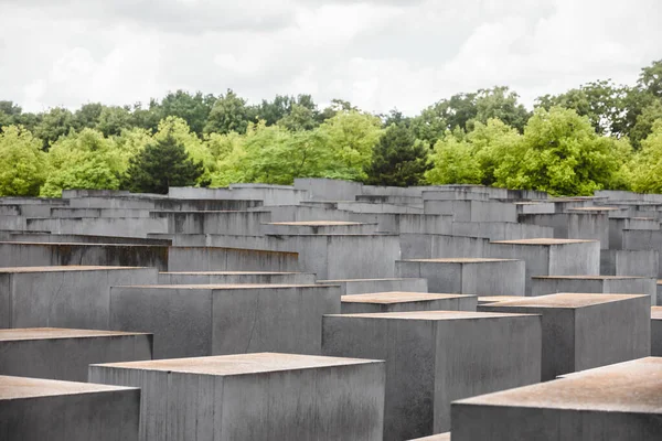 Una Vista Losas Hormigón Estelas Parte Del Memorial Los Judíos — Foto de Stock