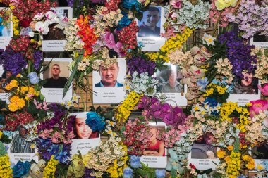 LVIV, UKRAINE - Jun. 08, 2022: A Wall of Memory has appeared in the center of Lviv in honor of the Ukrainians who died (and not only) in the war waged against us by Russia.