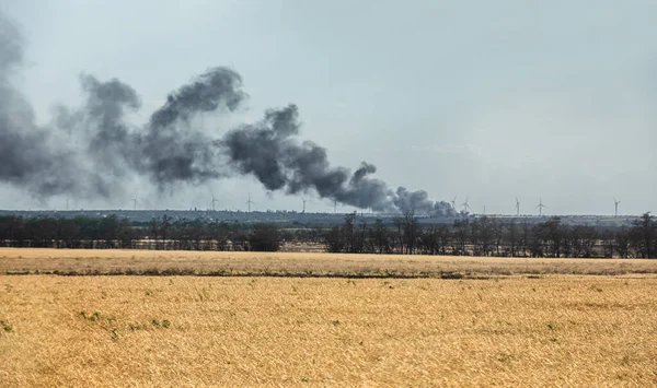 Sud Reg Ucraina Giugno 2022 Guerra Ucraina Campi Grano Fiamme — Foto Stock