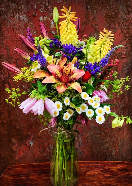 Bouquet Lilies Home Decor Flowers Arranging — ストック写真