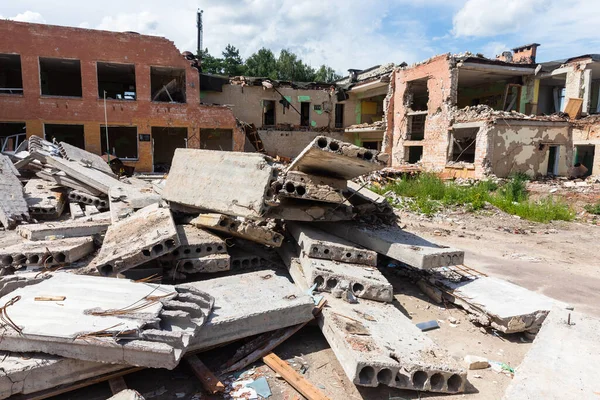 Chernihiv Ukraine Jul 2022 War Ukraine Destroyed School Chernihiv Result — Zdjęcie stockowe