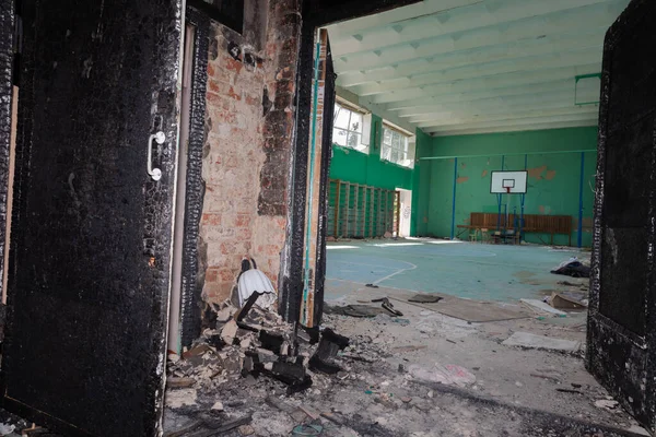 Chernihiv Ukraine Jul 2022 War Ukraine Destroyed School Chernihiv Result — 스톡 사진