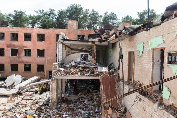 Chernihiv Ukraine Jul 2022 War Ukraine Destroyed School Chernihiv Result — Zdjęcie stockowe