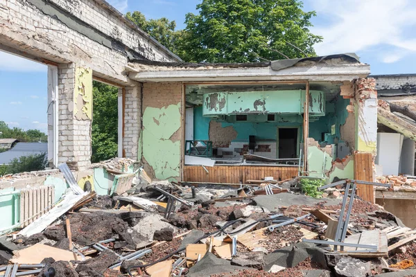 Chernihiv Ukraine Jul 2022 War Ukraine Destroyed School Chernihiv Result — Stock fotografie