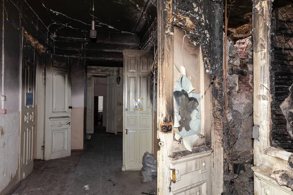 Kharkiv Ukraine Aug 2022 Burnt Damaged City Hospital Historical Building — 스톡 사진