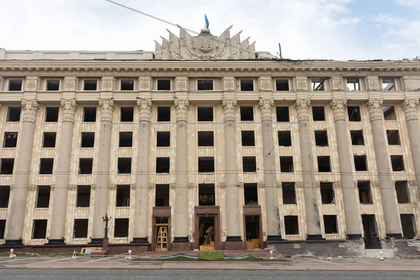 Kharkiv Ukraine Jul 2022 Destroyed Building Kharkiv Oblast Council Consequences — Stok fotoğraf