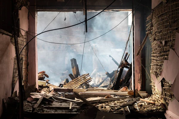 Kharkiv Ukraine Jul 2022 Premises Building Specialized School Fire Caused — Stock fotografie