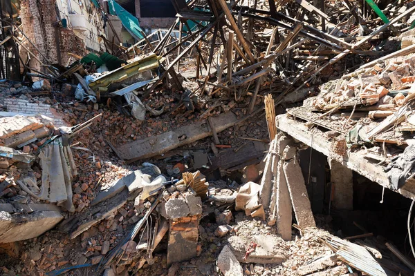 Chuhuiv Ukraine Jul 2022 Destroyed Rocket Cultural Center Chuhuiv Kharkiv — Stock fotografie