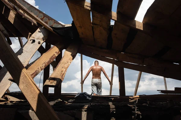 Pokrovsk Donetsk Reg Ukraine Aug 2022 Local Volunteers Help Restore — Stok fotoğraf