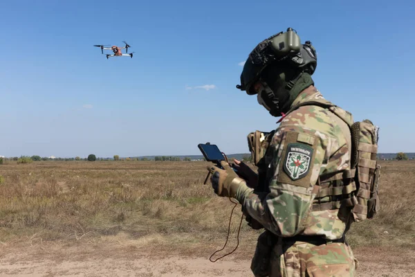 Kyiv Reg Ukraine Setembro 2022 Operador Drones Divisão Medicina Campo — Fotografia de Stock