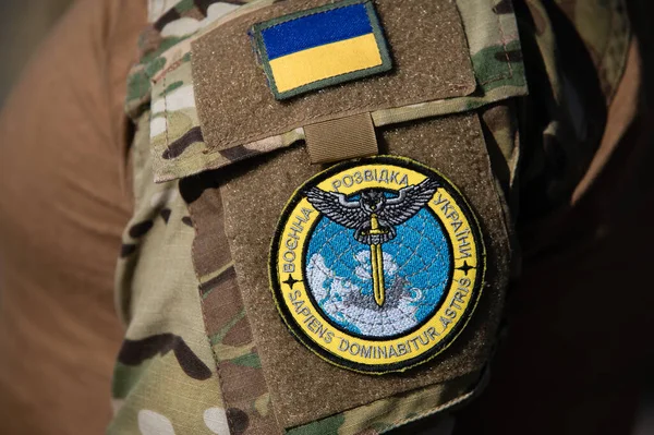 Kyiv Reg Ukraine September 2022 Soldat Med Chevron Den Militära — Stockfoto