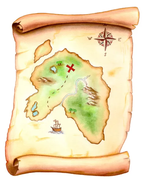Hazine haritası — Stok fotoğraf
