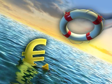 Sinking euro clipart