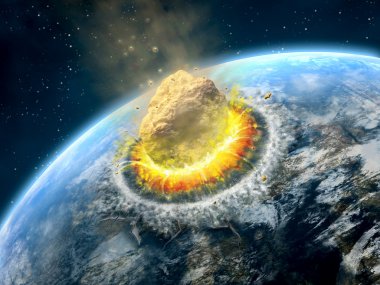 Asteroid impact clipart