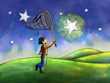 Chasing stars clipart