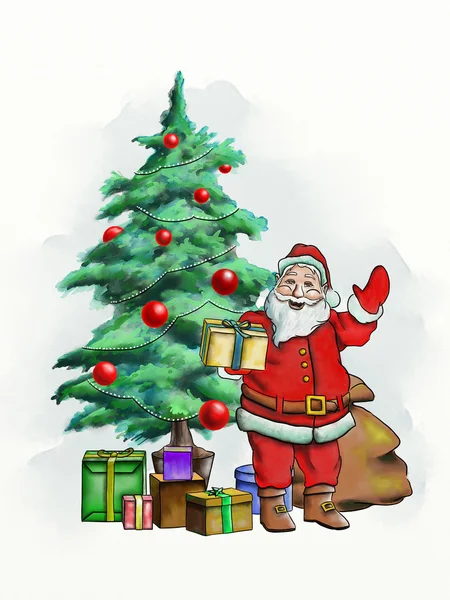 Santa claus kaart — Stockfoto