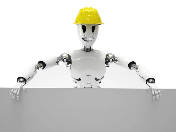 Robot werknemer glimlachen — Stockfoto