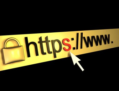 HTTPS web sayfası grunge arka plan ile korunan