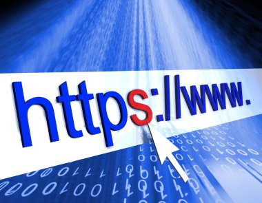 HTTPS web sayfası grunge arka plan ile korunan