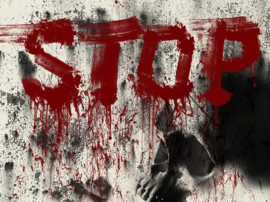 kafatası ve kan Grunge tasarım