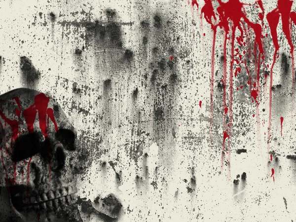 Design Grunge cu craniu și sânge — Fotografie, imagine de stoc
