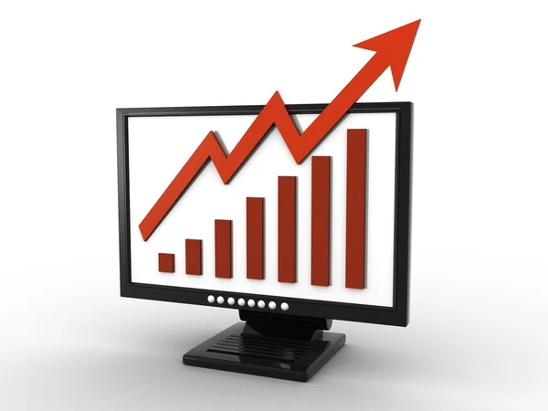 Çubuk grafik iş monitörü grafiğinde — Stok fotoğraf