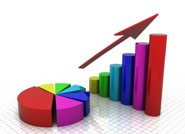 Histograma gráfico de negocio — Foto de Stock