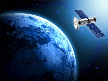 aarde en satelliet in de ruimte