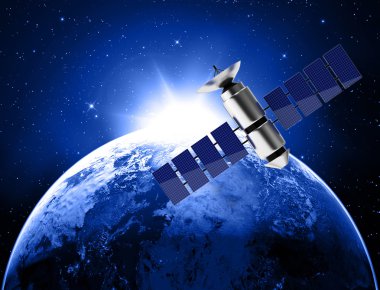 aarde en satelliet in de ruimte