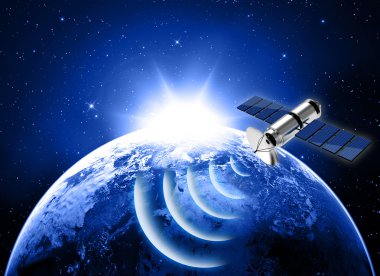 aarde en satelliet in de ruimte