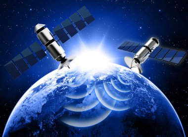 aarde en satelliet in de ruimte