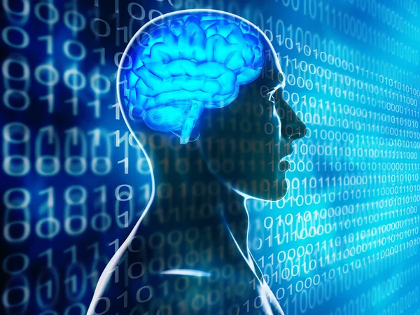 Tło komputera z ludzkiego mózgu — Zdjęcie stockowe