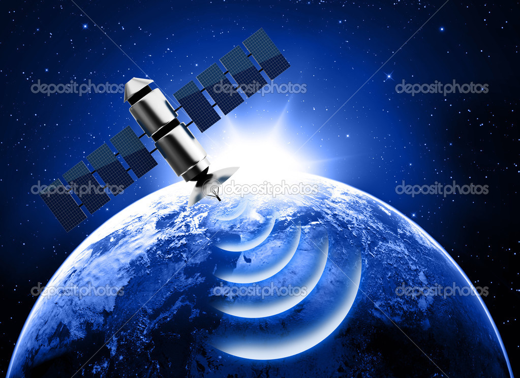 Earth and satellite in space Stock Photo by ©abidal 27973103