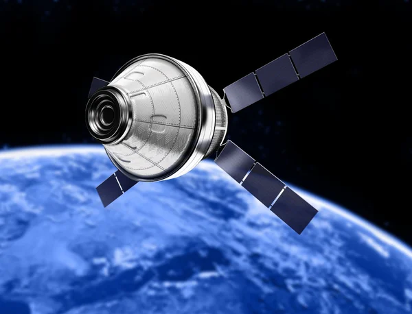 Данные спутниковой передачи в космосе — стоковое фото