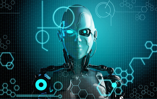 компьютер фон робота
