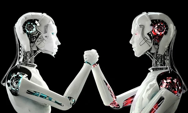 Men robot vs women robot — Stock Photo, Image