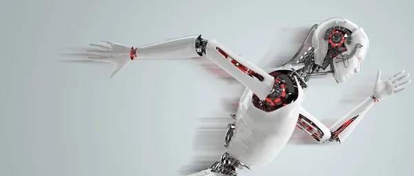 Robot android bărbați care rulează — Fotografie, imagine de stoc