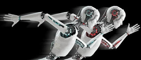 Robot android konkurrence koncept - Stock-foto