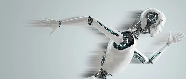 Robot android bărbați care rulează — Fotografie, imagine de stoc