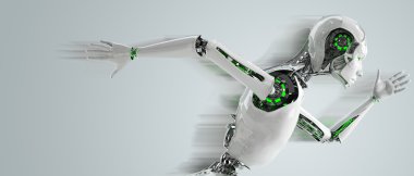robot android kadın çalışan hız kavramı