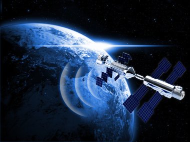 Satellite in space clipart