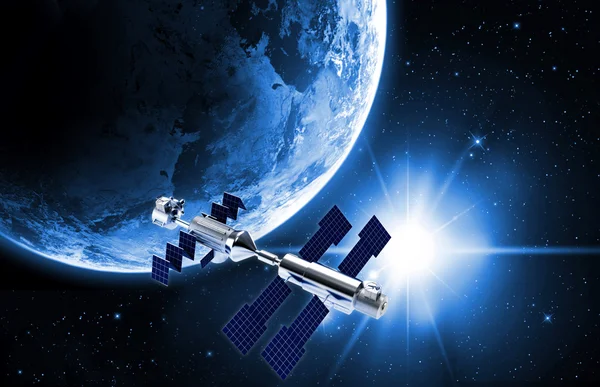 Satellite nello spazio — Foto Stock