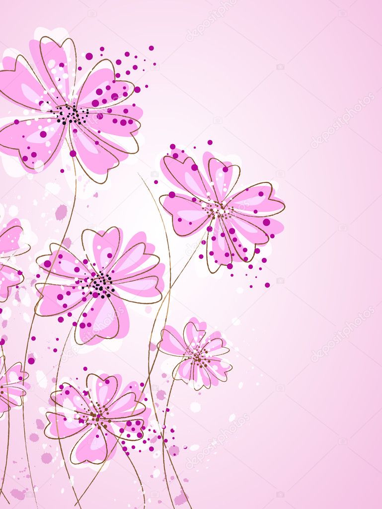 Artistic pastel flowers