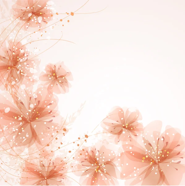 Fundo vetorial com flores pastel —  Vetores de Stock