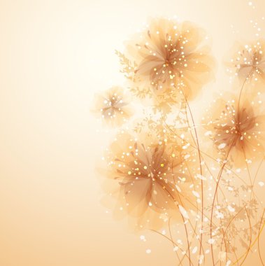 Pastel çiçekli vektör arkaplanı