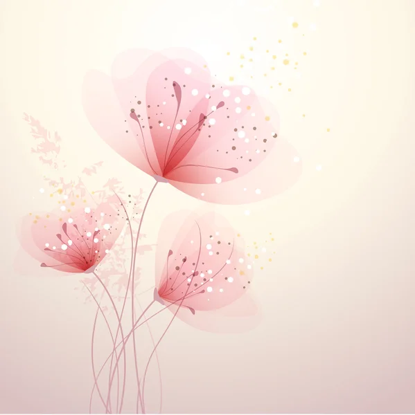 Fundo vetorial com flores pastel — Vetor de Stock