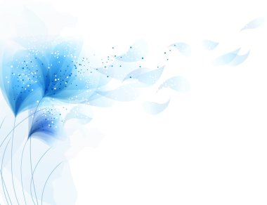 vector background with blue flowers clipart