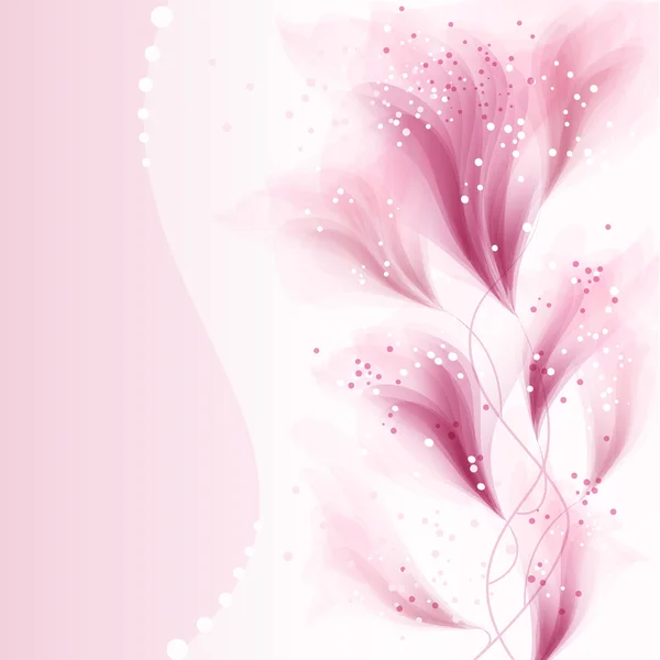 ピンクの花のベクトル背景 — ストックベクタ
